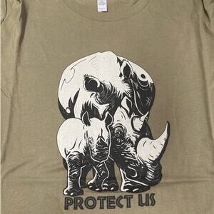 Rhinos Without Borders Protect Us Long Sleeve Shirt Large Rhino Tee